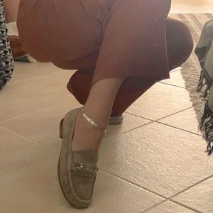 Warm Grey Suede Loafers